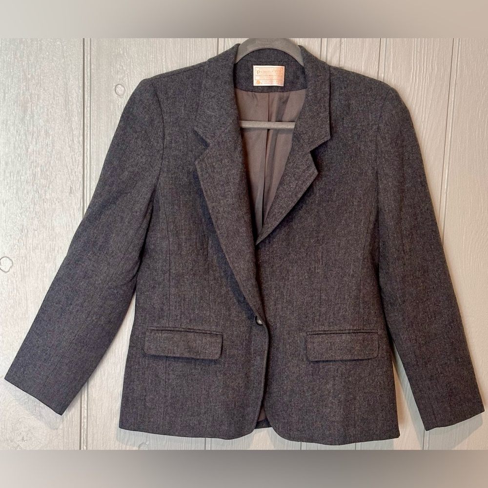 Pendleton Youth 100% Wool Charcoal Blazer